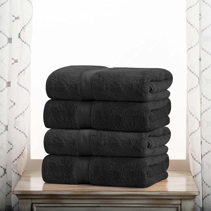 Superior Egyptian Cotton Pile Bath Towel Set of 4, Ultra Soft Luxury Towels by SUPERIOR