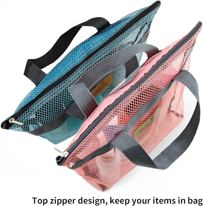 Mesh Shower Caddy Bag Portable Hanging Toiletry and Bath Organizer - Image 2