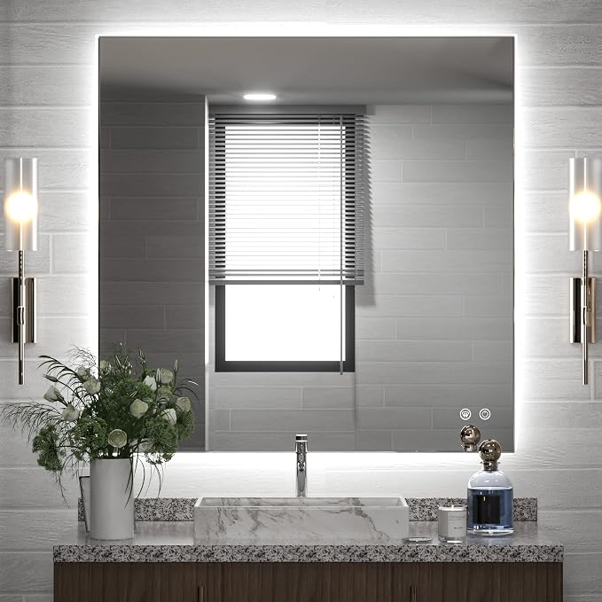 TETOTE 36 x 36 Inch LED Backlit Mirror by TETOTE