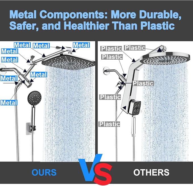 Veken Wide High Pressure Rain Shower Head - Image 6
