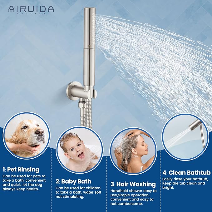 Airuida Shower Fixtures 2 Functions Shower Faucet Set Wall Mounted - Image 4