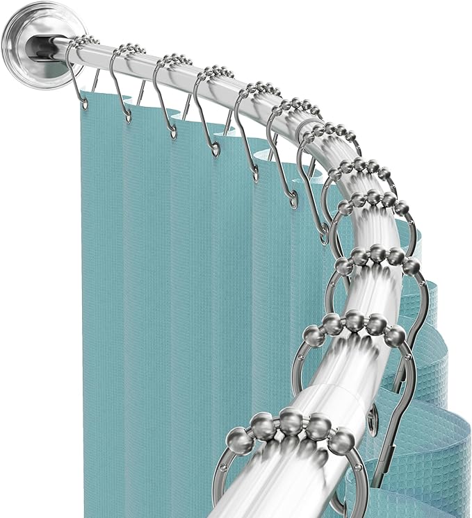 Zenna Home Curved Shower Curtain Rod, No Drill, 50-72 Inch Adjustable Tension by ZennaHome