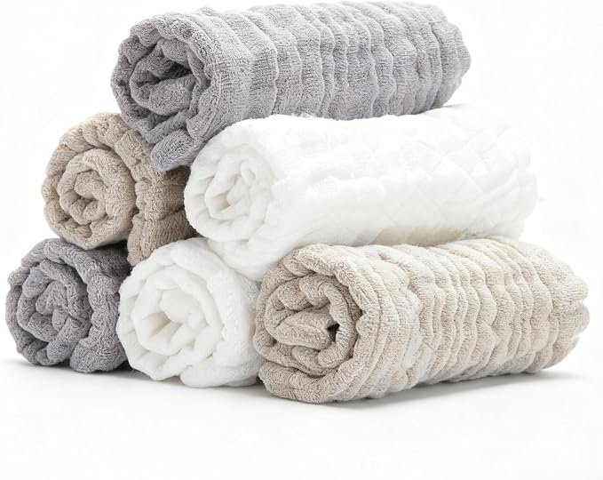 Organic Muslin Baby Washcloths 6 Pack Baby Bath Face Towel 12x12 Inch Extra by Unknown