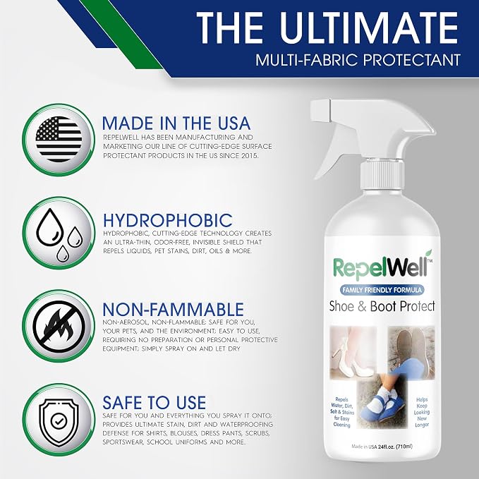 Shoe & Boot Stain & Water Repellent Eco-Friendly, Pet-Safe Spray Keeps Fabric - Image 5