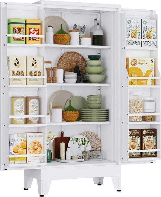 48" H Metal Kitchen Pantry Storage Cabinet, Freestanding Cupboard Storage by Unknown