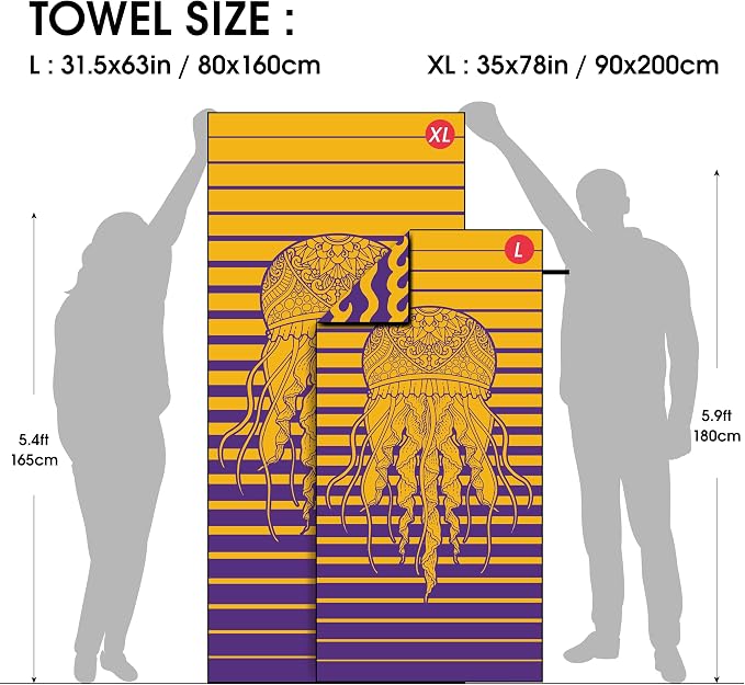 4Monster Microfiber Beach Towel Quick Dry, Super Absorbent Lightweight Travel - Image 3