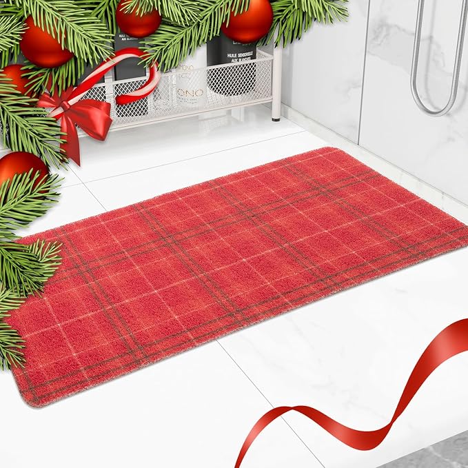 Christmas Non-Slip Bathtub Mat, Anti Slip Shower Mat, Fast Drying Bathtub Mats by Hargiis