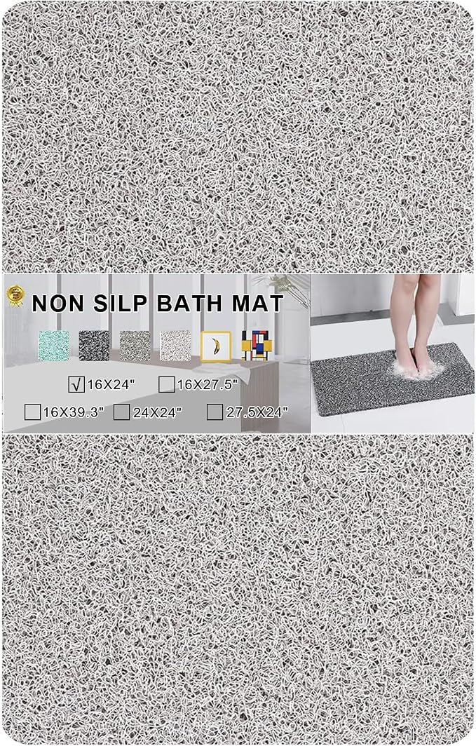 Nonslip Bathtub Mat, Anti Slip Bath Mat 0.6" Extra Thick, Quick Dry Bath Tub by Rzoysia