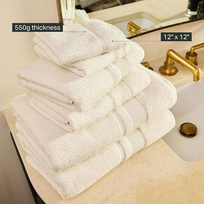 Preston Lane Douro Washcloth Set – 2 Pack Luxury Cotton Towels, Ultra Soft & - Image 4
