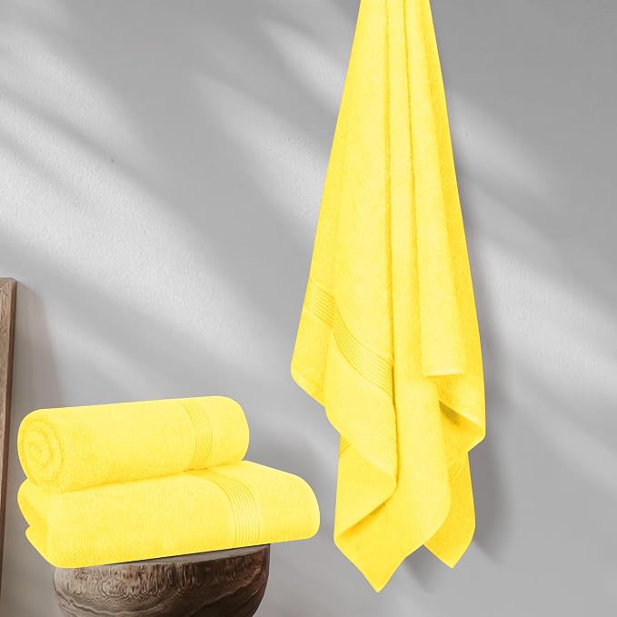 BELZZI Home Ultra Soft 4 Pack Oversized Bath Towel Set 27x54, Cotton Compact - Image 4