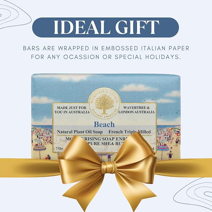 Wavertree & London Beach Scented Natural Soap, 7oz Moisturizing French Triple - Image 6