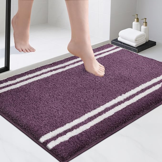 PURRUGS Bathroom Rug Non-Slip Machine Washable 24" x 36", Super Absorbent and by PURRUGS