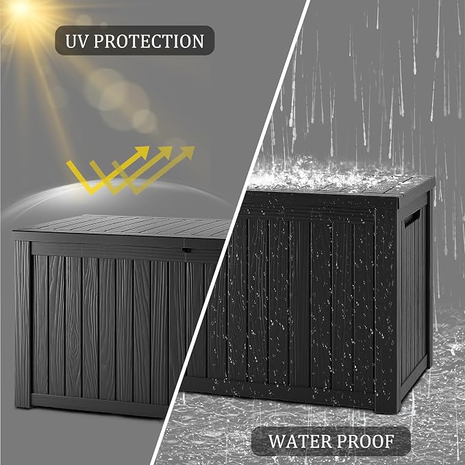 TARKARI 270 Gallon Lockable Resin Deck Box, Waterproof & UV-Resistant Outdoor - Image 6