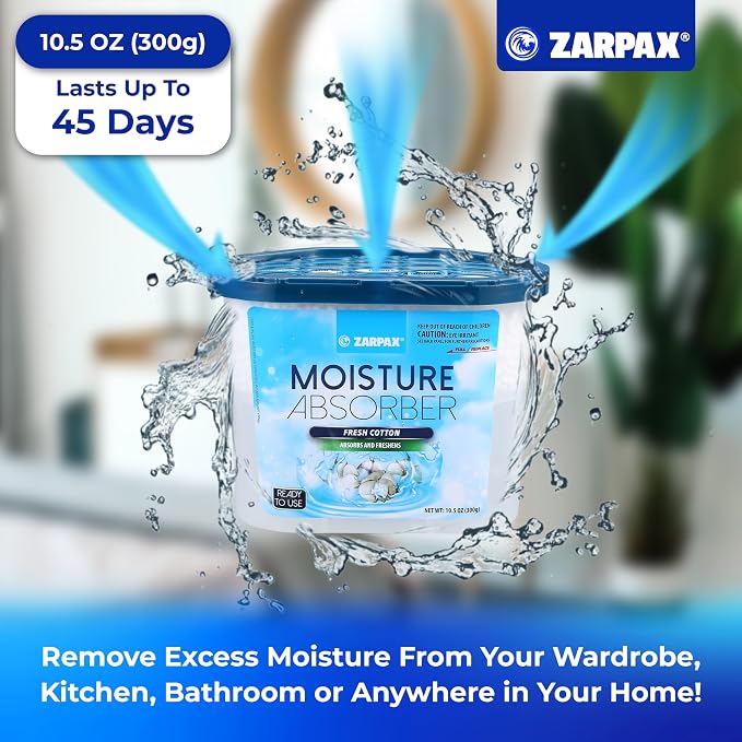 Moisture Absorber Fresh Cotton 10.5 oz/300g | Removes Moisture, Damp & Humidity - Image 2