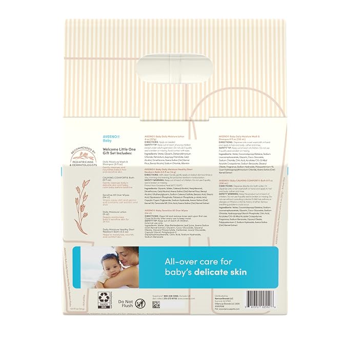 Aveeno Baby Welcome Little One Gift Set, Skincare Set - Image 8