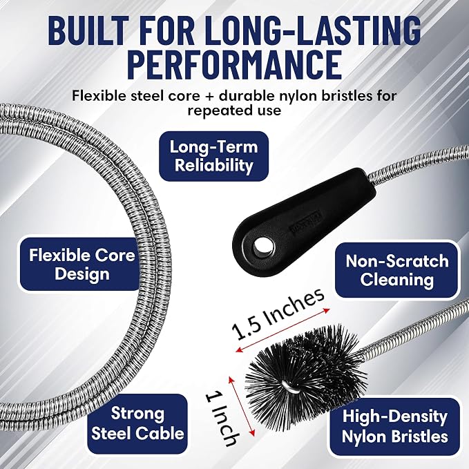 22" Long Sink Drain Cleaning Brush by FryOilSaver Co., Clog Remover - Image 4