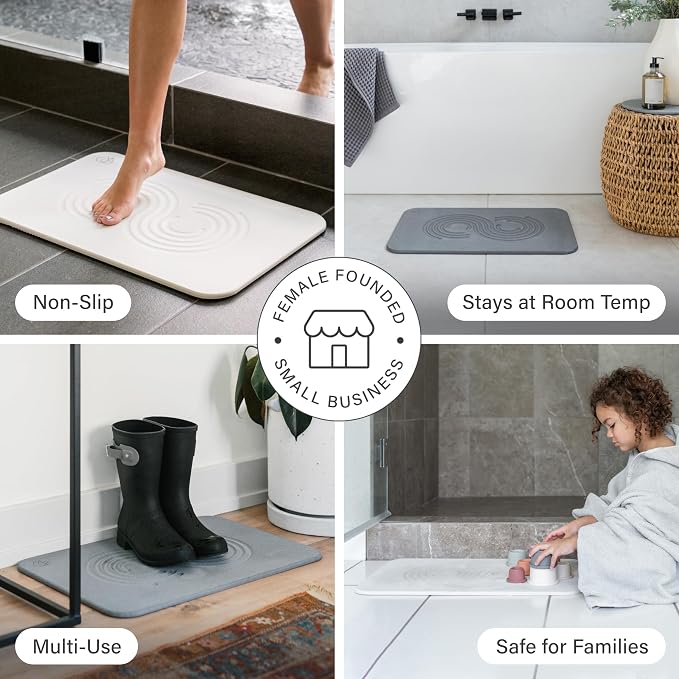 Dorai Home Bath Stone Mat 23.6"x15.4" – Quick-Dry, Non-Slip Diatomite Stone - Image 4