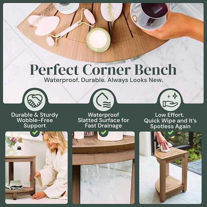 Waterproof Corner Shower Stool - Image 3
