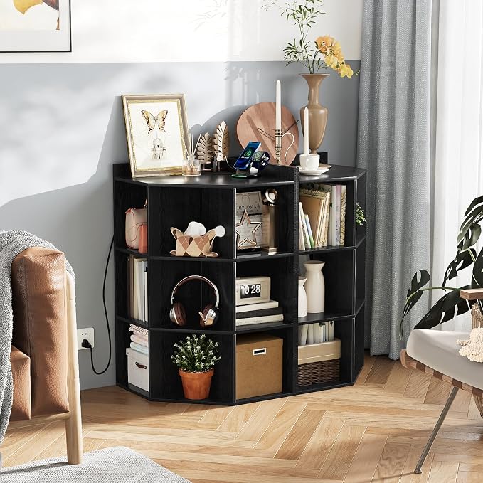 Corner Cabinet, Wooden Cube Storage - Image 2