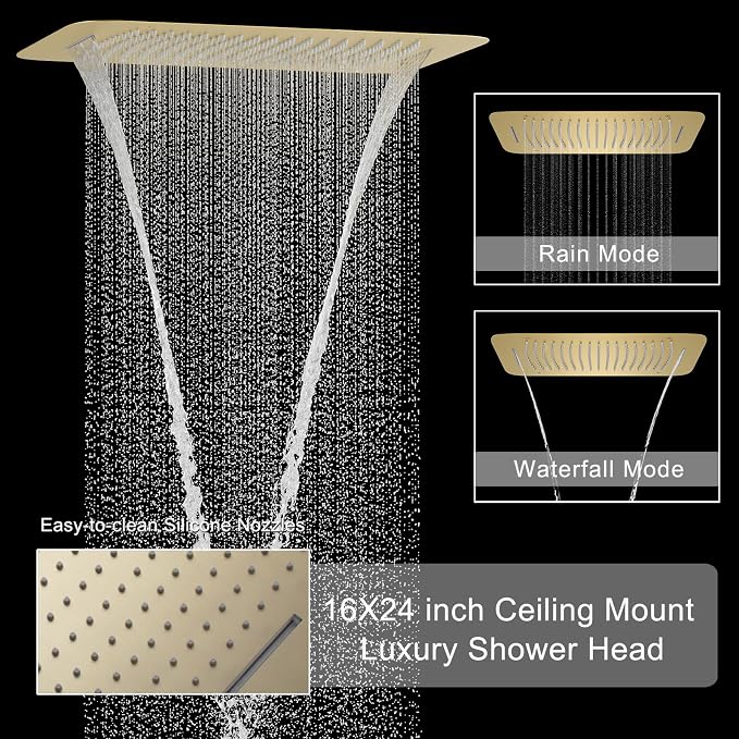 Brushed Gold Digital Display Shower System - Image 2
