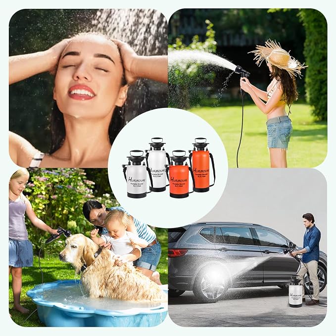 2.1 Gallon/8L Portable Shower–10 Spray Modes, Nylon Insulated Sleeve & No - Image 7