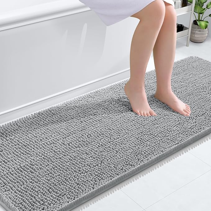 OLANLY Bathroom Rugs 70x24, Extra Soft Absorbent Chenille Bath Rugs, Rubber by OLANLY