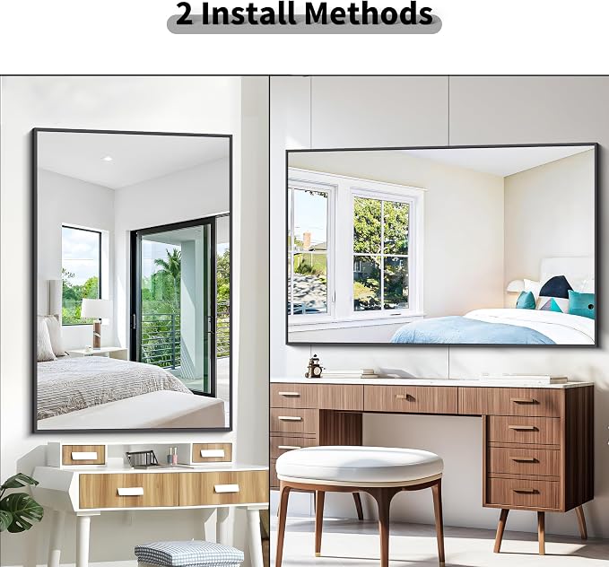 BONEWEI Bathroom Mirror, 55x36 inch Large Wall Mirror - Image 5