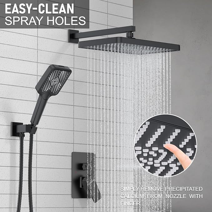 Matte Black 13-Inch Rainfall Shower System - Image 2