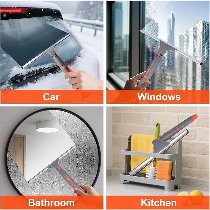 ITTAHO Swivel Shower Squeegee for Glass Doors, All-Purpose Anti-Slip Window - Image 6