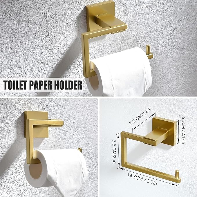 YACVCL 5 Piece Bathroom Hardware Set Brushed Gold, SUS304 Stainless Steel 23.6 - Image 4