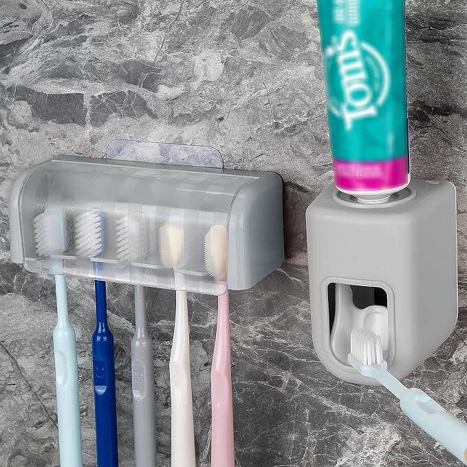 5 Slots Wall Mount Toothbrush Holder by LUEXBOX