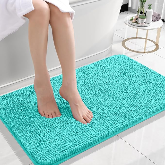OLANLY Bathroom Rugs 24x16, Extra Soft Absorbent Chenille Bath Rugs, Rubber by OLANLY