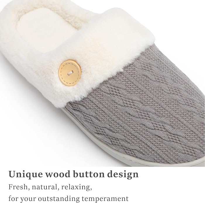 Chantomoo Womens Slipper Warm Comfy Memory Foam House Slippers Knitted Shoes - Image 4