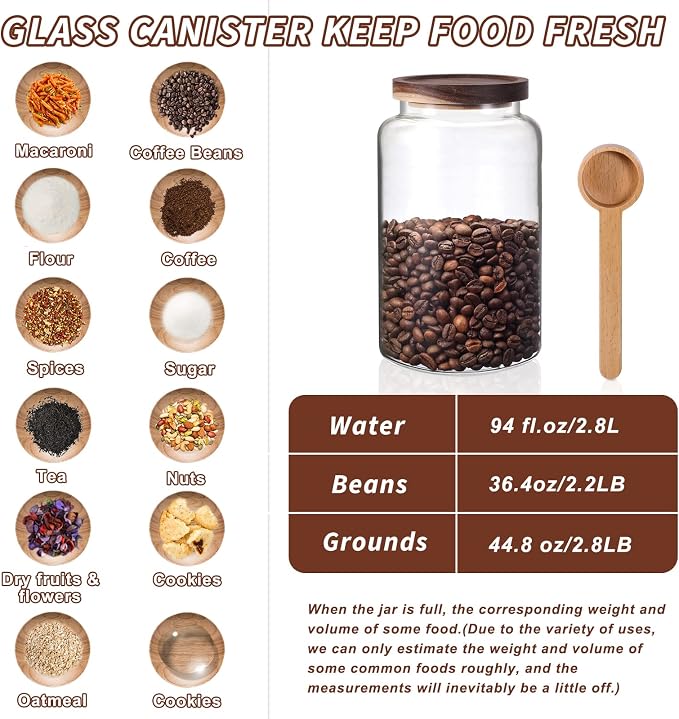 Large Glass Coffee Storage Jar - Image 4