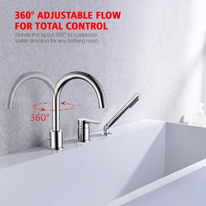 3 Hole Deck Mount Roman Tub Faucet - Image 3