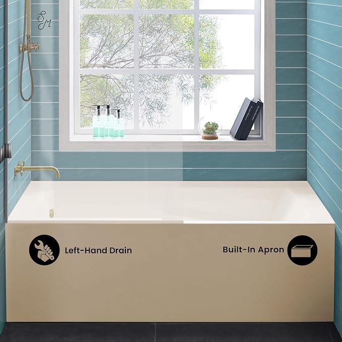 Voltaire 60" X 32" Left-Hand Drain Alcove Bathtub - Image 3