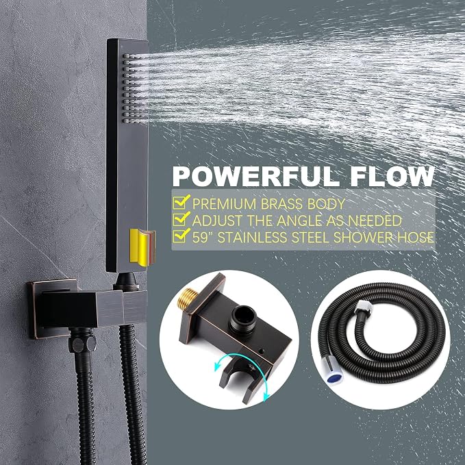 Oil Rubbed Bronze Shower System Digital Display Shower Faucet Set - Image 5