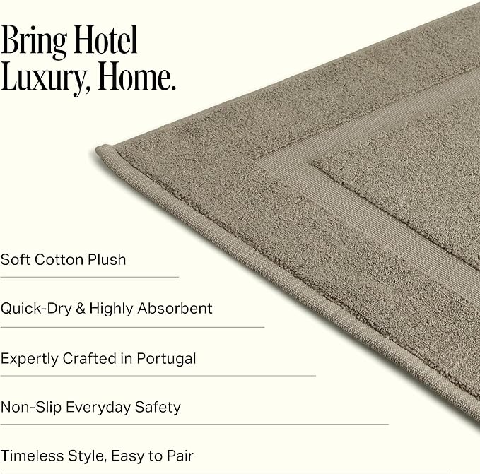 Preston Lane Douro Bath Mat – 100% Cotton, Plush & Absorbent Quick-Dry Bathroom - Image 3