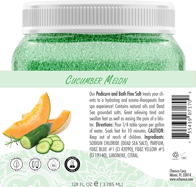 SPA REDI - Detox Foot Soak Pedicure and Bath Fine Salt, Cucumber and Melon - Image 8
