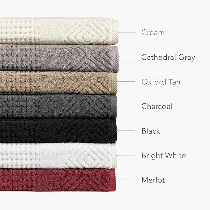 Texere 100% Organic Cotton Diamond Jacquard 700 GSM Luxury Bath Towel Sets - Image 5