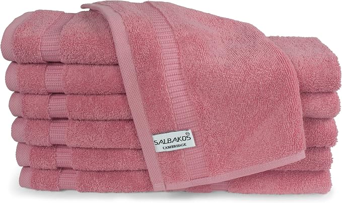 SALBAKOS 100% Turkish Cotton Washcloth Set of 12 13x13 inch | Heirloom Quality by SALBAKOS