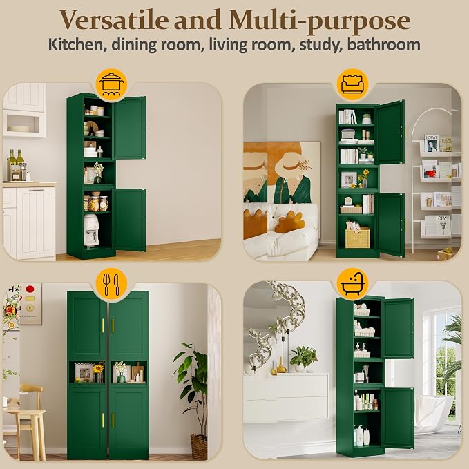 66.93" Tall Kitchen Pantry Cabinet, Metal 6-Tier File Storage Cabinet - Image 7