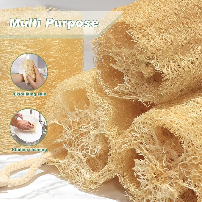 Organic Natural Loofah Sponges 4.7'' Luffa Spa - Image 3