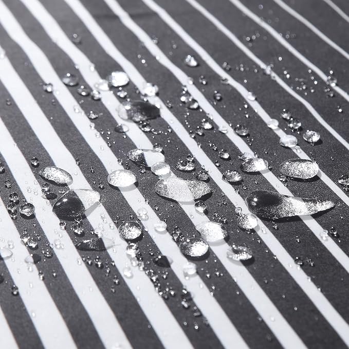 Extra Long Black Shower Curtain, Modern Black and White Gradient Vertical - Image 3
