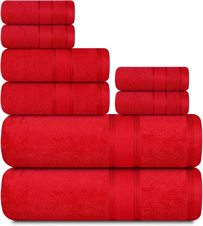 Casa Lino Bath Towel Set of 8 by CASALINO