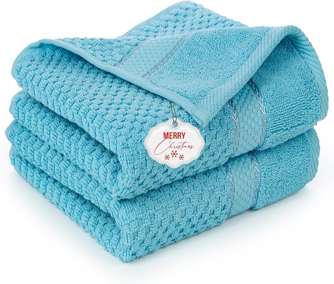 Ample Decor 100% Cotton Sky Blue Hand Towel by AmpleDecor
