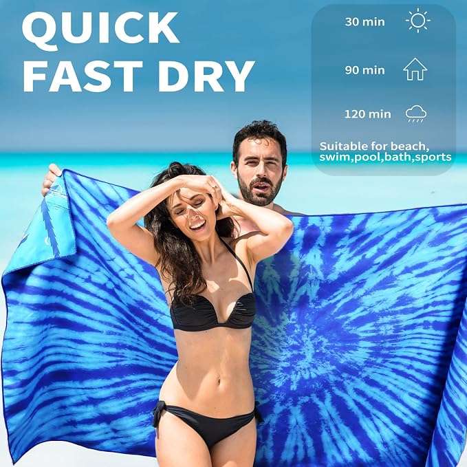 4 Pack Lightweight Thin Beach Towel Oversized 71"x32" Big Extra Large - Image 3