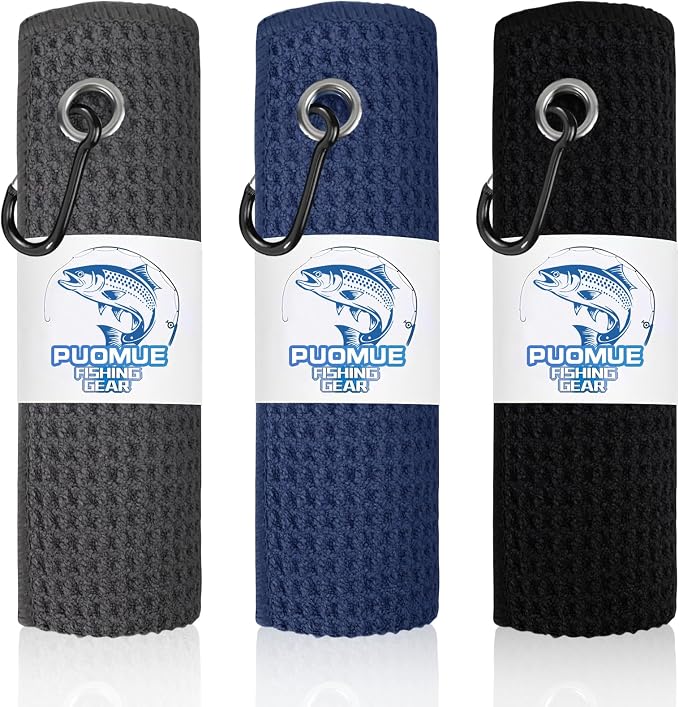 3 Pack Microfiber Fishing Towels by Puomue