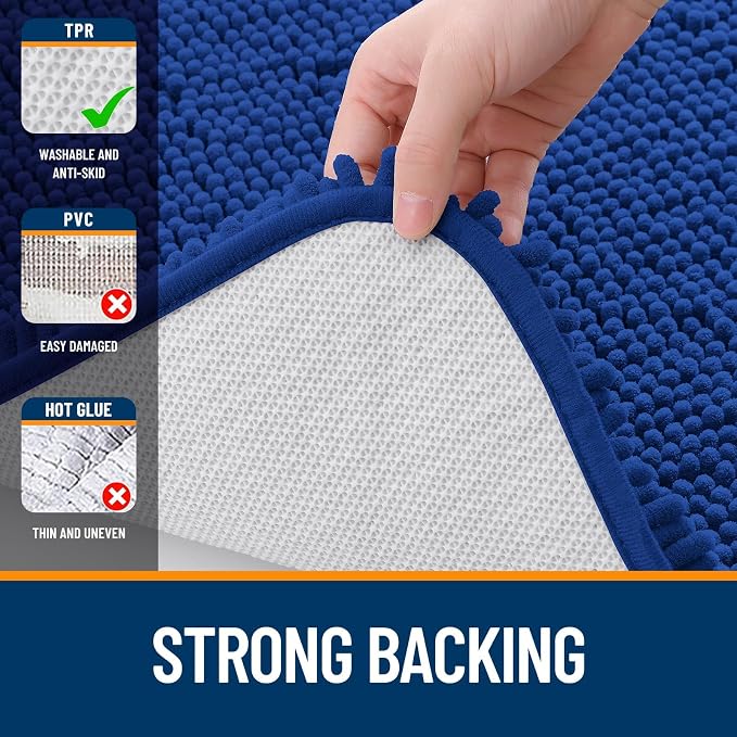 OLANLY Bathroom Rugs Sets 2 Piece, Soft Absorbent Chenille Bath Mats and - Image 5