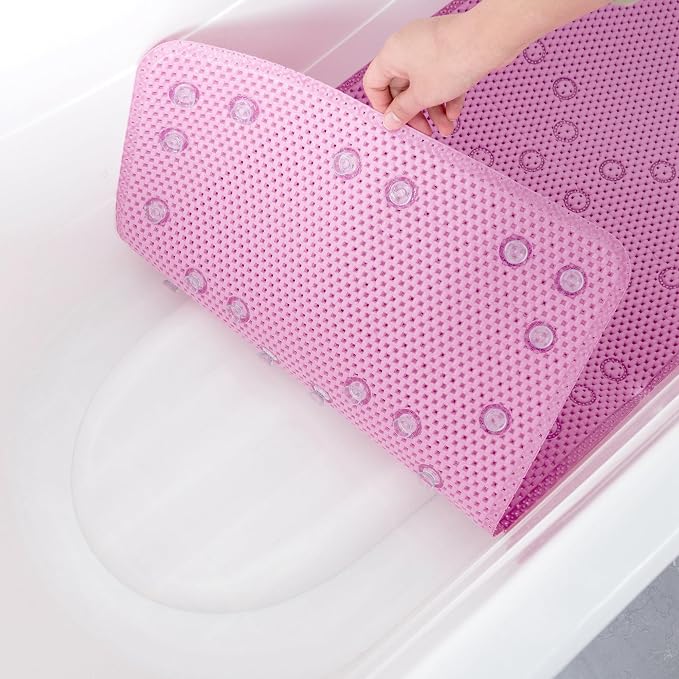 Non Slip Bathtub Mat 36” X 17” Shower Mat Soft Foam Bath Mats by DwellAid